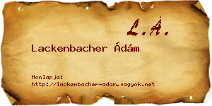 Lackenbacher Ádám névjegykártya